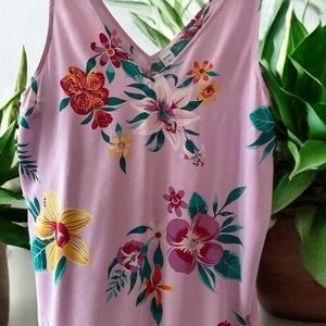 Old Navy Pink Floral Tank Top